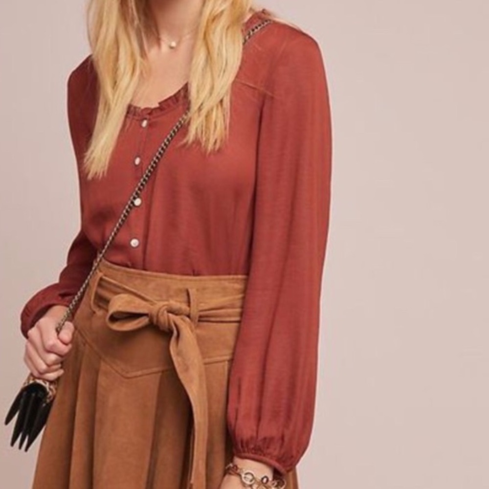 Anthropologie Rust Blouse